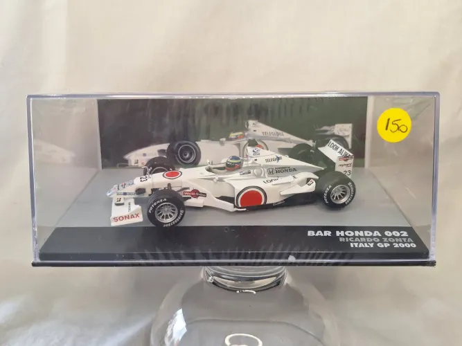 Carrinho Miniatura Fórmula 1 Lacrado c/fascículo Bar Honda 002 Ricardo Zonta Italy 2000