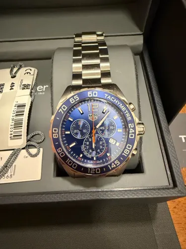 Tag Heuer F1 Blue Cronograph Full Set sem detalhes