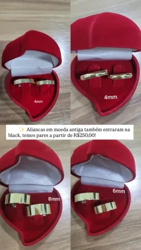 Pares de alianças em Moeda Antiga na Promoção