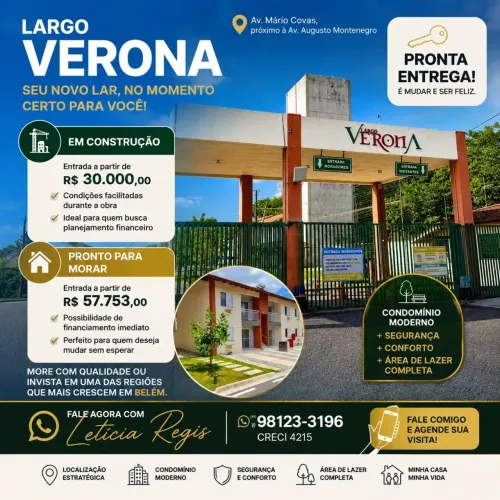 Condomínio Largo Verona | 2 Dormitórios | 1 Vaga de Garagem | Pronta Entrega - Mario Covas