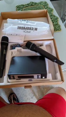 Microfone sem fio duplo zerado