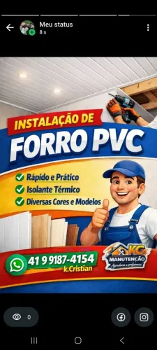 Instalação de forro PVC