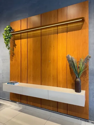 Painel até 75 Polegadas Lumi 2,19 m Cedro + Nicho Liv 2,18 m Entrega Rápida