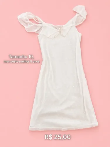 Vestido rendinha menina branco TAM 8