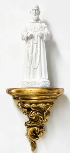 2 Peanhas suporte oratório dourada em gesso 
