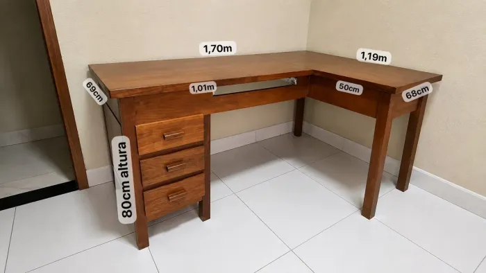 Mesa de Escritório de Madeira 