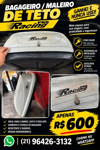 Maleiro bagageiro de teto automotivo nunca usado completo