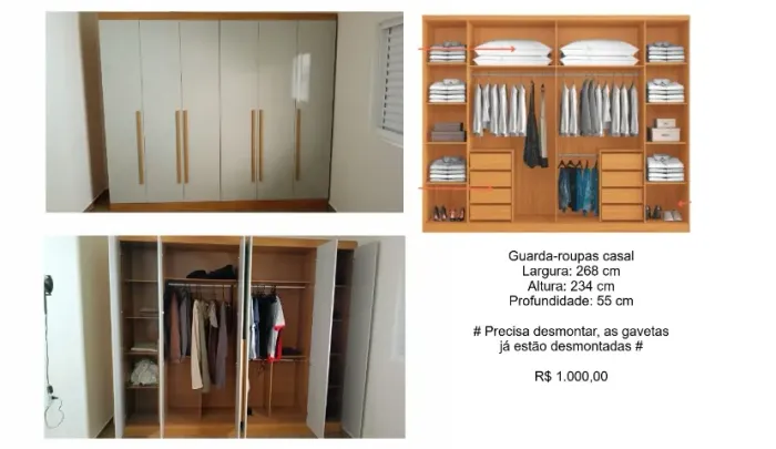 Guarda Roupa Casal 270 cm