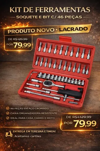 Kit Chaves Soquetes Maleta de Ferramentas