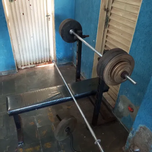 supino reto hiper resistente barra 200cm/100kg anilhas. <br>