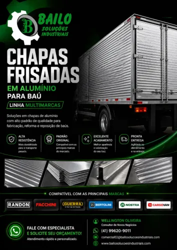 Chapa Frisada Ondulada em Alumínio para Caminhão Baú