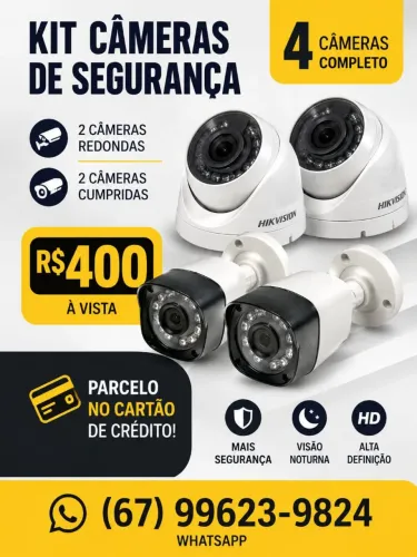 Kit 4 câmeras de segurança 