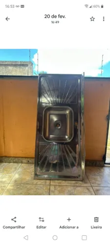 Pia de inox  com válvula semi nova 