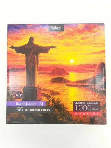 Quebra-cabeça 1.000 peças em madeira Cristo Rio de Janeiro (BABEBI)