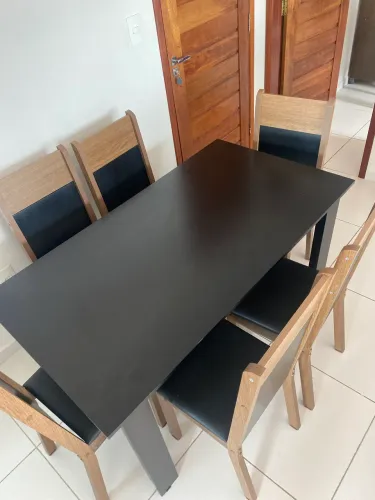 Mesa de jantar, 6 cadeiras 