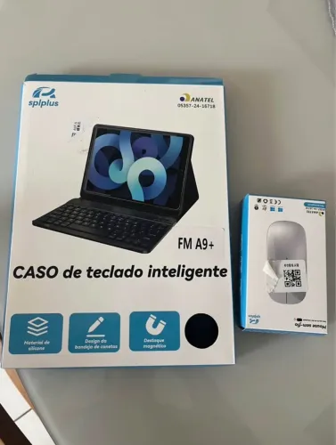 Teclado inteligente, mouse sem fio e capa tab A9+ galaxy