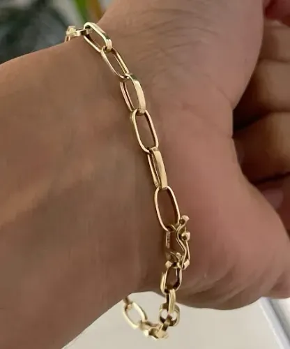 Pulseira em Ouro 18k tijolinho