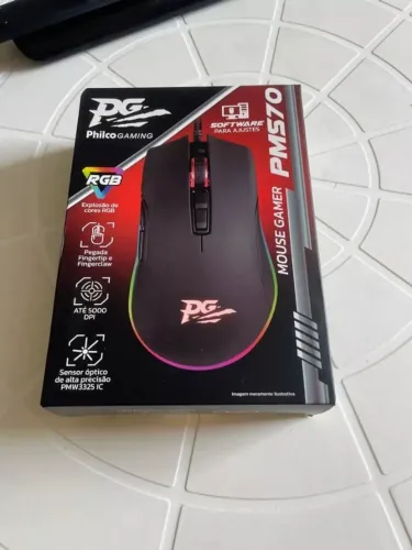 Mouse Gamer Philco PMS70 7 Botões Iluminação RGB 5000 DPI Novo