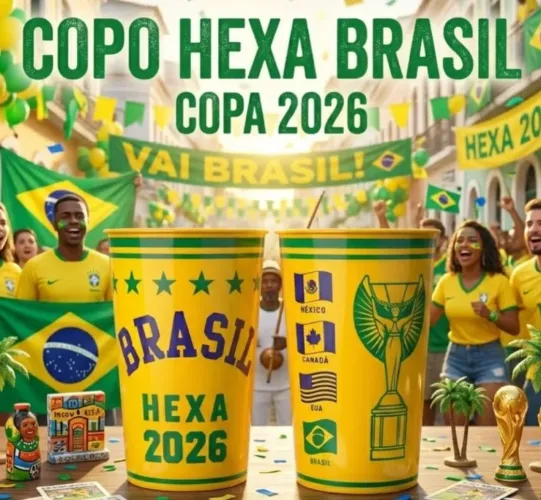 ? COPO BRASIL HEXA 2026 750ML - O COMPANHEIRO PERFEITO PARA A TORCIDA! ?