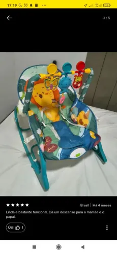 Cadeirinha de balanço e vibra