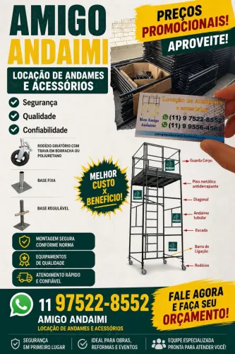Locação de andaimes e acessórios 