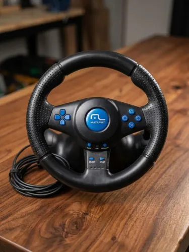 Volante Gamer Multilaser Racer 3 em 1 PS2/PS3/PC Seminovo