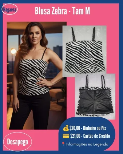 Desapego: Blusa Zebra - Tam M