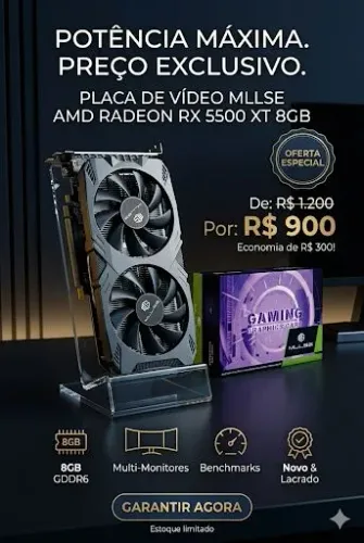 Plana de vídeo Gamer rx 5500 8gb