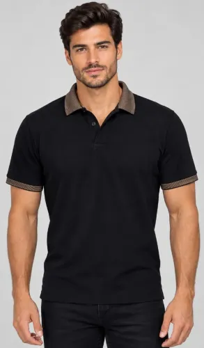 Blusa Polo Preta Slim tamaho GG, bonita, original, bem confortável, tecido macio.