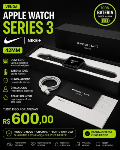 Apple Watch Series 3 Nike+ 42mm Novo! ?