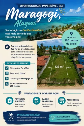 Terreno Maragogi - AL 250m da praia 133m²
