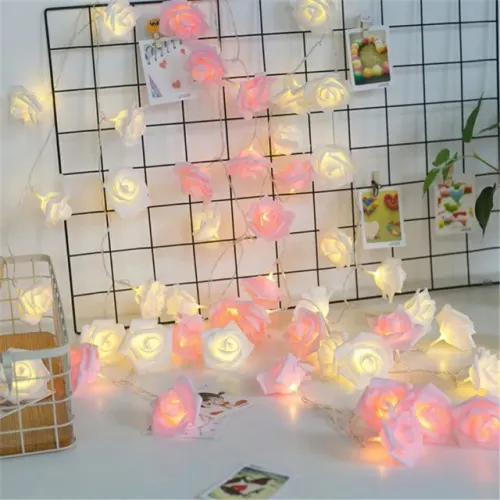 Cordão de Led Flores Iluminação Decoração Romântica Festa Aniversário Casamento Quarto etc