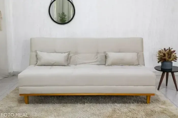 Sofa cama aurora veludo bege