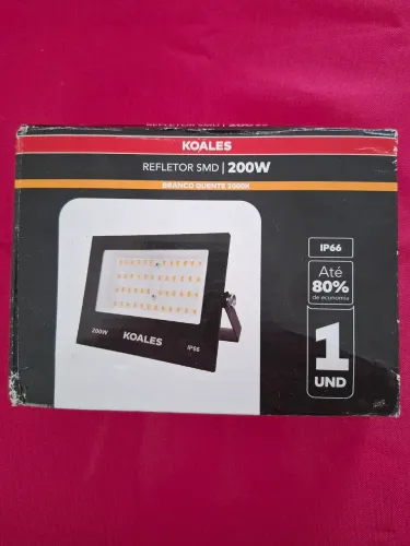 Refletor Led KOALES 200W IP66 3000K (Branco Quente)