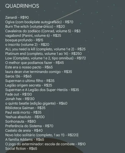 QUADRINHOS DIVERSOS