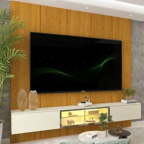Painel Gelius Realce Luminare Home LED para TV de 85 Polegadas Naturalle/ Off White