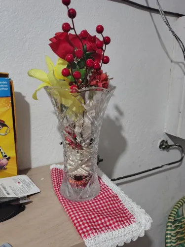 Vaso de flores transparente vidro