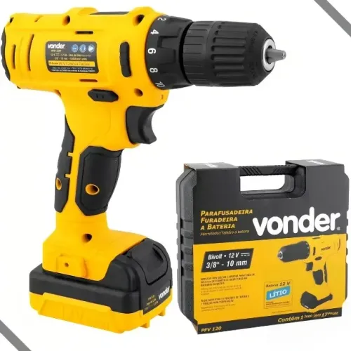 Parafusadeira Furadeira a Bateria Vonder PFV120 (Nova sem uso)