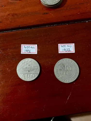 Moedas 400 réis - 1922 e 1936