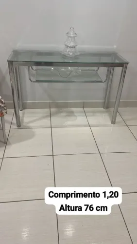 Aparador de inox com vidro 1,20 de comprimento em perfeito estado