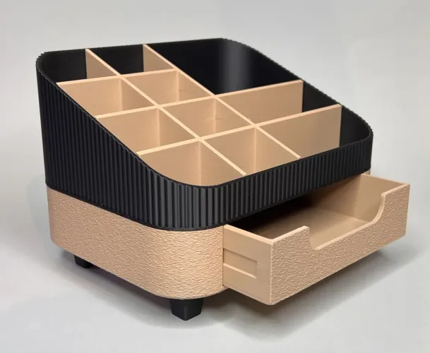 Organizador de Maquiagem com Gaveta e Divisórias Feito em Impressão 3D