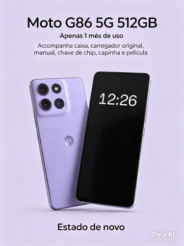 "Moto G86 5G 512GB | 1 Mês de Uso | Completo com Caixa e Acessórios"