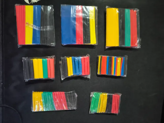Kit com 8 Pacotes de Tubo Termo Retrátil Colorido - Novo