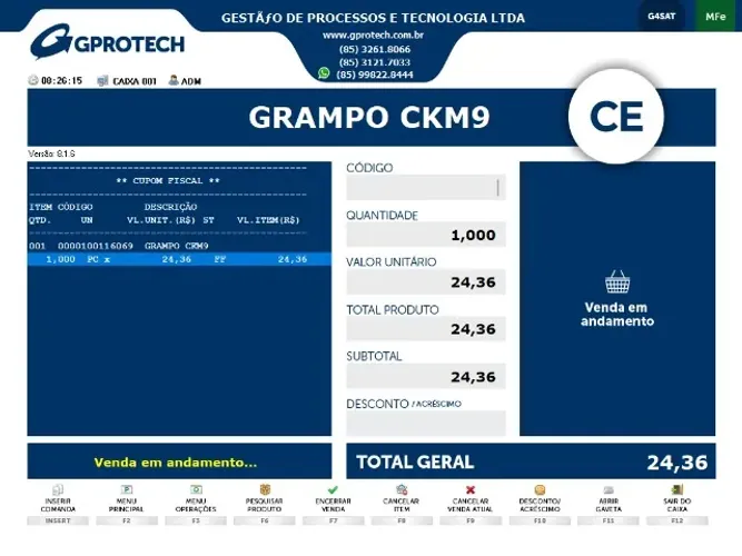 Sistema de Emissão NFCe (PDV), Nota Fiscal (NFe) e Manifesto (MDFe) - CE R$ 180,00