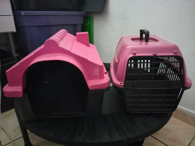 Caixa transporte+casinha pet
