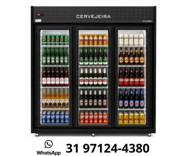 Cervejeira 3 Portas de Vidro com LED Polo Frio