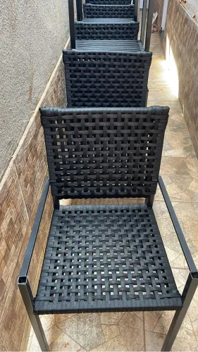 Cadeira de mesa em corda náutica
