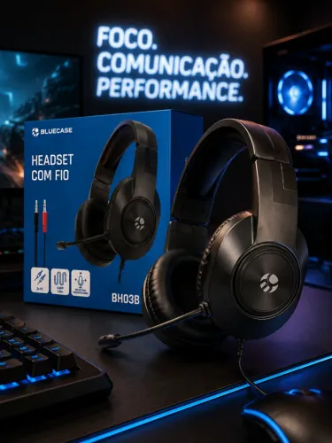 FONE COM MICROFON HEADSET BH03B - PRETO BLUECASE