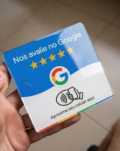 Placa nfc Google avaliação acrílico 