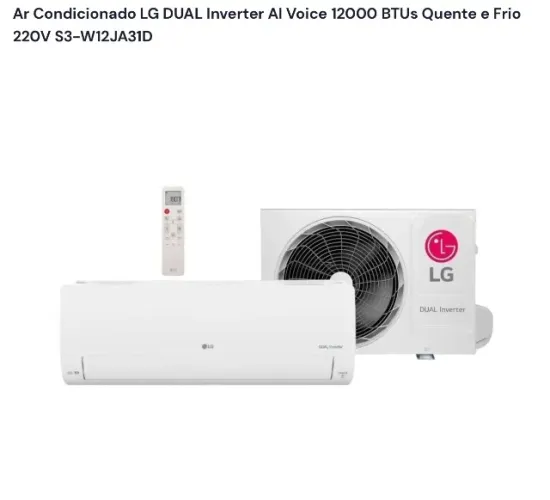 Ar Condicionado LG DUAL Inverter AI Voice 12000 BTUs Quente e Frio (220V